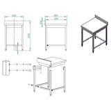 thumbnail of Table de travail EASYLINE / accessible par le dessous avec rebord surélevé, 600 x 600 mm