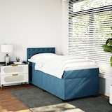 thumbnail of vidaXL Boxspringbett mit Matratze Blau 100x200 cm Samt