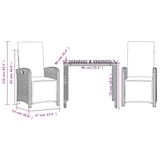 thumbnail of vidaXL 3-tlg. Bistro-Set mit Kissen Schwarz Poly Rattan