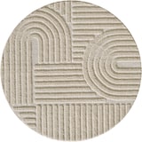 thumbnail of Teppich Wohnzimmer 3D Skandinavischer Boho Modern Waschbar Strapazierfähig Esszimmer OEKO-TEX Rund Beige 160x160 cm – RIGI von Kadima Design