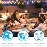 thumbnail of Mesa rectangular patas plegables blanco efecto granito Lifetime 244x76x74 cm