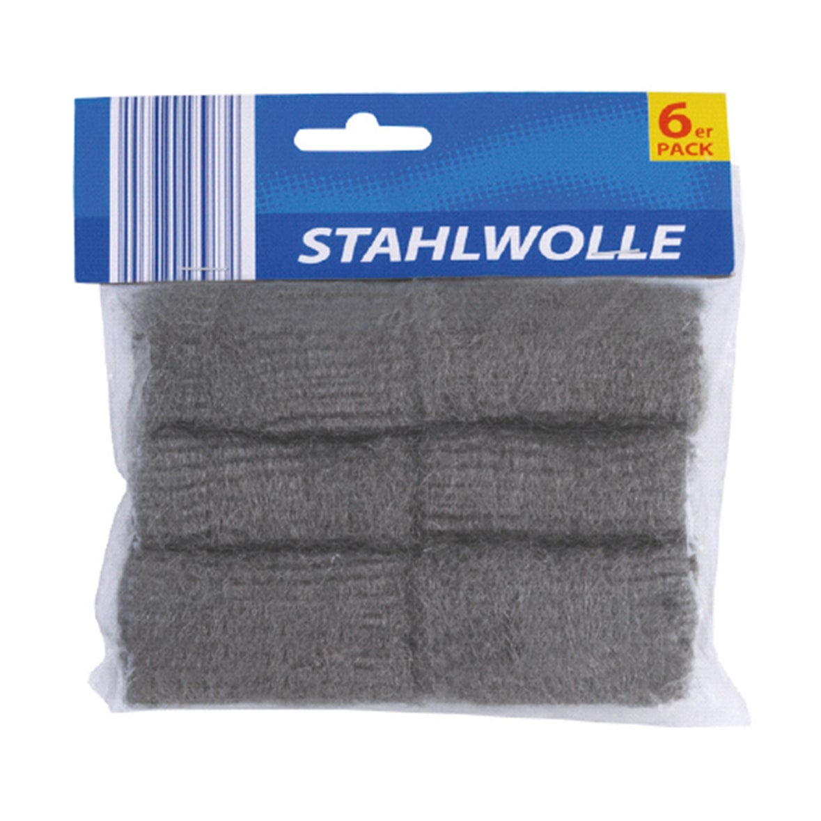 Hochwirksame Stahlwolle 6er Pack - Reinigung, Polieren, Schleifen - Langlebig & Vielseitig Grau