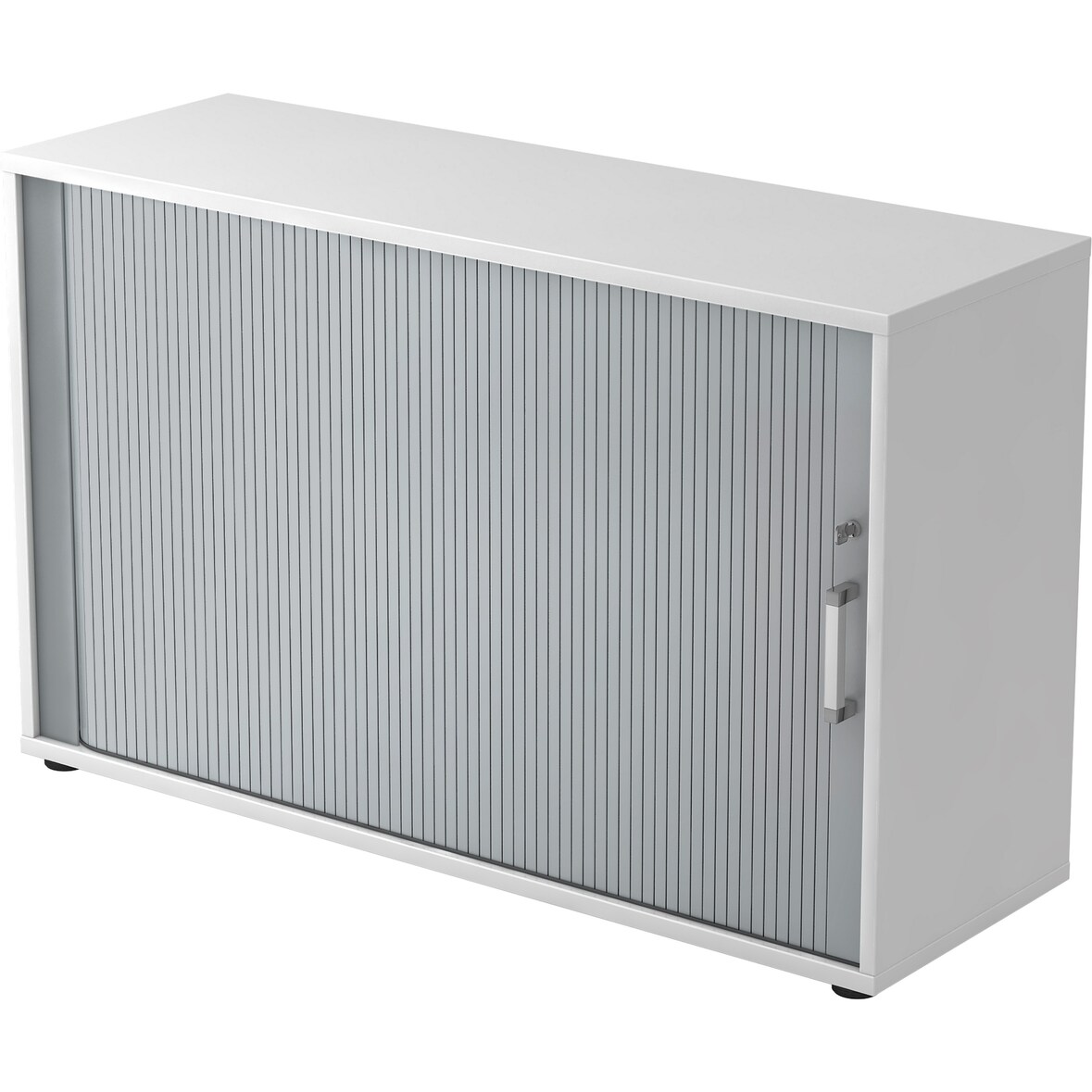 bümö Aktenschrank abschließbar mit Rollladen, Rollladenschrank für Ordner & Co. - Büroschrank mit Rollo, abschließbarer Ordnerschrank aus Holz in