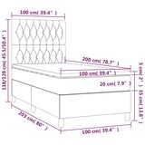 thumbnail of vidaXL Boxspringbett mit Matratze & LED Dunkelgrün 100x200 cm Samt