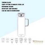 thumbnail of Wilmax Borosilikat Glas Krug mit Edelstahl-Deckel, 1000ml