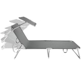 thumbnail of tectake 2 Gartenliegen 4-stufig  Grau