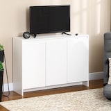 thumbnail of Móvel Aparador com 3 Portas Prateleiras Ajustáveis ​​e Suporte com Fecho Suave para Televisores 120x35x85 cm Branco