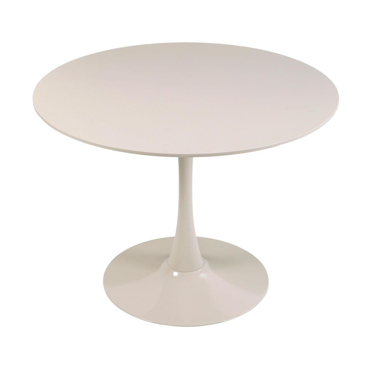 Table à manger ronde 4 personnes D100 cm beige