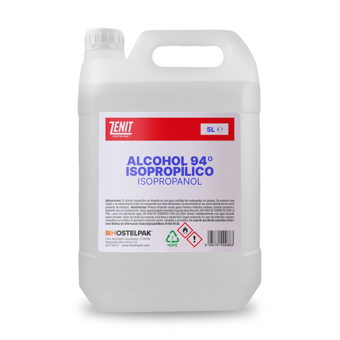 5L - Alcohol isopropilico 94ºC - Limpieza superficies y componentes electrónicos - isopropanol