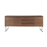 thumbnail of Angel Cerdá  Walnoot dressoir met zwart glazen blad 3060C