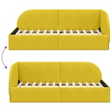 thumbnail of vidaXL Hoekbedframe met hoofdeinde Geel 90 x 190 cm Fluweel