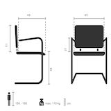 thumbnail of Konferenzstuhl / Freischwinger / Stuhl FLEXO V PU schwarz hjh OFFICE