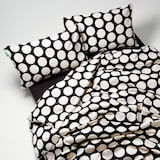 thumbnail of Benetton - 4-teiliges Doppelbett-Set (Bettbezug 220 x 220 cm, Spannbettlaken 160 x 200 cm und 2 Kissenbezüge 50 x 80 cm) 100 % schwarze Baumwolle