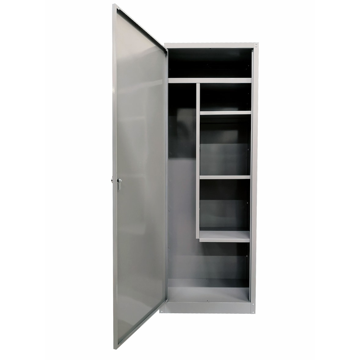 Grima, armadio portascope 1 anta, metallo, cm. 60x40x167h, grigio chiaro