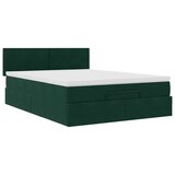thumbnail of vidaXL Ottoman-Bett mit Matratze Dunkelgrün 140x190 cm Samt