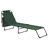 thumbnail of Helloshop26 - Tumbona plegable con parasol acero PVC poliéster 187 cm gris claro 03_0000988