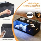 thumbnail of Couchtisch 100x50x35 cm Hochglanz Glasplatte LED-Schubladen Stauraum Ablage Wohnzimmer Tisch modern Design schwarz