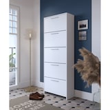 thumbnail of Scarpiera salvaspazio 5 Ante A Ribalta Moderna Maniglie In Alluminio Mobile Ingresso Slim Salvaspazio Scarpe Portascarpe Alta 187x68.5x28 Cm Bianco