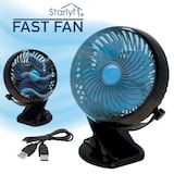 thumbnail of Starlyf Fast Fan, Mini Tischventilator, 18 cm, Ventilator kabellos, Akku, 360°, Befestigungsclip, USB, schwarz