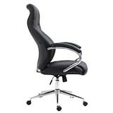 thumbnail of Sedia da ufficio Wigan in vera pelle nero