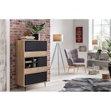 thumbnail of Möbilia Highboard | 5 Türen,4 offene Fächer | MDF mit glatter Nachbildungsfolie | antrhazit-natur  B78xT39xH130cm|25020100