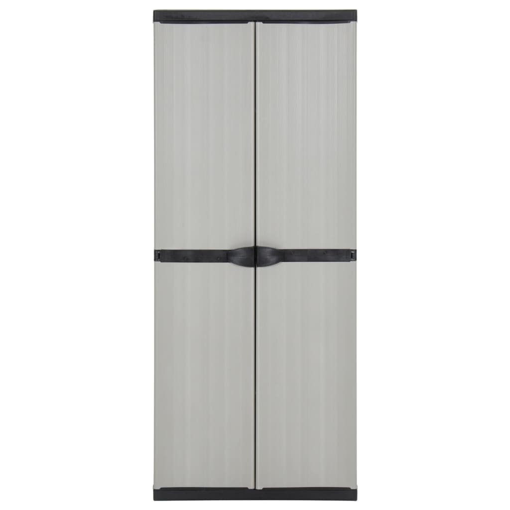 vidaXL Garten-Lagerschrank mit 3 Böden Grau & Schwarz 68x40x168 cm