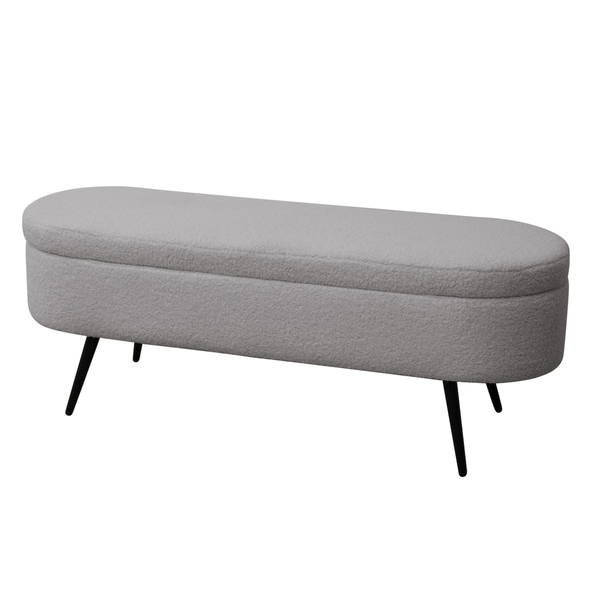 SVITA IVY Sitzbank mit Teddystoff Ottomane Sitzhocker mit Stauraum Sitztruhe Polsterbank mit Aufbewahrung Garderobenbank Moderne Sitzbank Grau