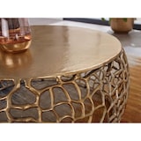 thumbnail of Couchtisch `Astlux`: Aststruktur, lackiertes Aluminium, handgefertigt, Anti-Rutsch-Noppen, Ablagefläche. Gold, 66x66x30 cm | Kadima Design