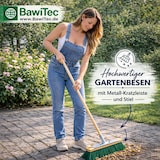 thumbnail of Hochwertiger Gartenbesen 40cm Breit mit Metall-Kratzleiste und Geräte-Holzstiel 160cm Lang grüne Borsten Straßenbesen Besen für Garten draussen