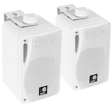thumbnail of Paire de mini enceintes E-Audio B416 80W Blanches 3 voies avec support - Idéal pour une utilisation domestique ou commerciale