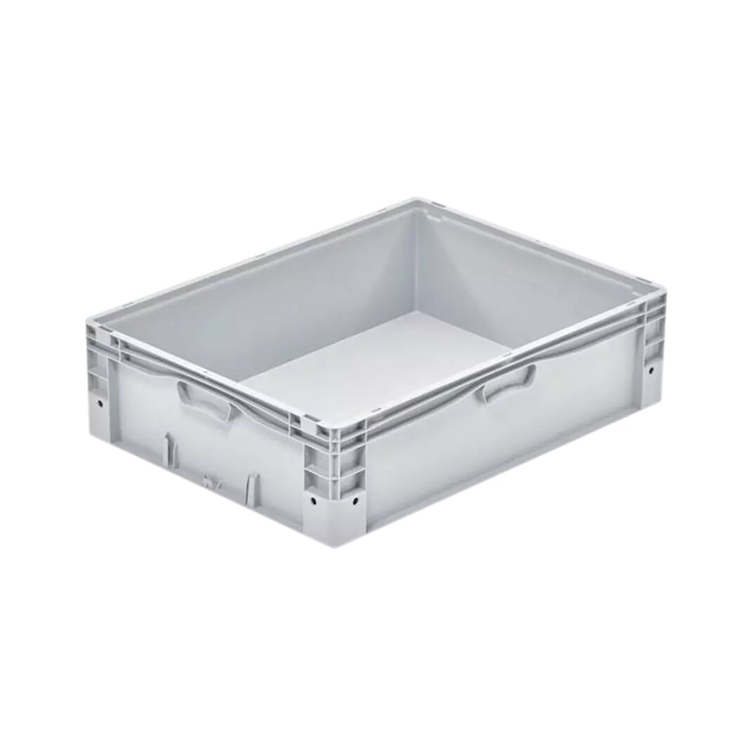 Bac gerbable grand volume norme Europe 800x600x220mm - Polypropylène gris - 91L
