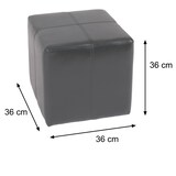 thumbnail of Lote de 2 cubos de asiento taburete Onex, cuero + polipiel, 36x36x36cm ~ negro