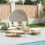 thumbnail of vidaXL Outdoor-Loungebett mit Dach und Kissen Poly Rattan