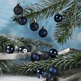 thumbnail of Christbaumkugel Baumkugel bruchfest 3cm glänzend matt dunkelblau 14Stk