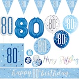 thumbnail of 80. Geburtstag Partydeko blau Mann hellblau Geburtstagsparty Artikel Set Erwachsen