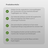 thumbnail of Stockwinde Zahnstangenwinde 1500 kg 60-90 cm Höhe auomatische Bremse große Grundplatte Hubwinde