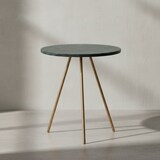 thumbnail of Beistelltisch Echter Marmor Grün 38x38x44cm Anstelltisch Metall Gold, Kleiner Dreibein Sofatisch Rund, Wohnzimmertisch Couch Modern, Couchtisch
