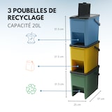 thumbnail of Lot de 3 Poubelles Empilables 60L Multicolore Kitchen Move