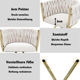 thumbnail of Drehbare Esszimmerstühle 2er-Set Samt Beige/Gold mit 360°-Drehfunktion