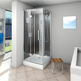 thumbnail of Dampfdusche Duschtempel Sauna Dusche Duschkabine D38-03L2 80x80 cm ohne 2K Scheiben Versiegelung