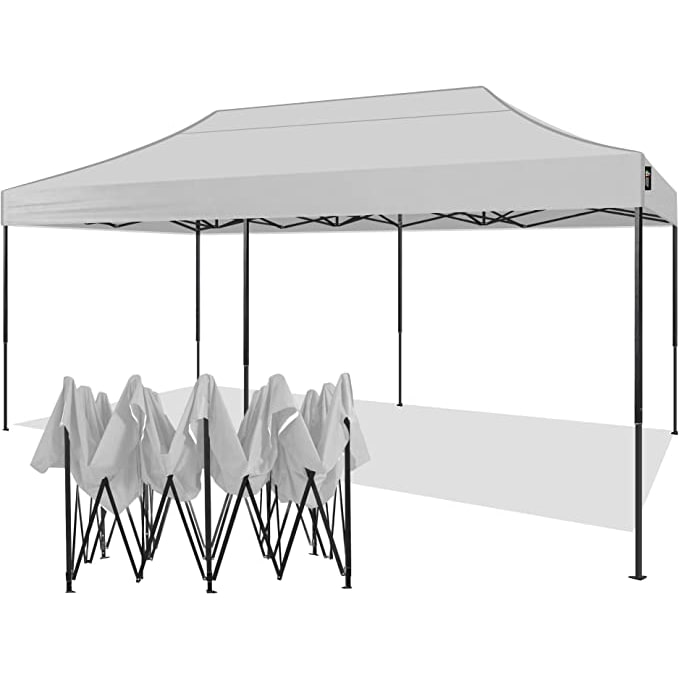 Gazebo 3x6 m bianco pieghevole acciaio SENZA laterali
