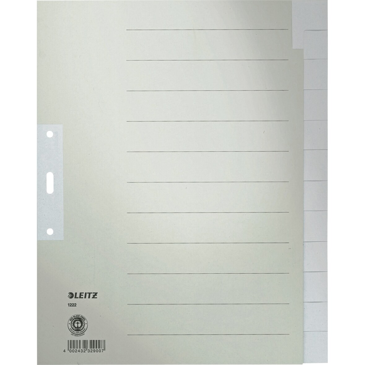 Register A4+ Tauenpapier 12-tlg. blanko grau