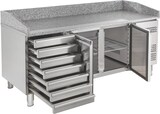 thumbnail of GastroHero Pizzatisch ECO 2-7 mit Granit-Arbeitsplatte Kühltisch 2 Türen 7 Schubladen Pizza Vorbereitungstisch 2025x800 mm Umluftkühlung -2 bis +8 °C