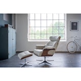 thumbnail of KAWOLA Sessel TOSAR Relaxsessel drehbar Leder grau mit Hocker