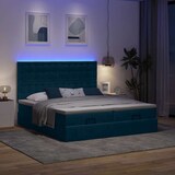 thumbnail of vidaXL Ottoman-Bett mit Matratzen & LEDs Dunkelblau 180x200 cm Samt