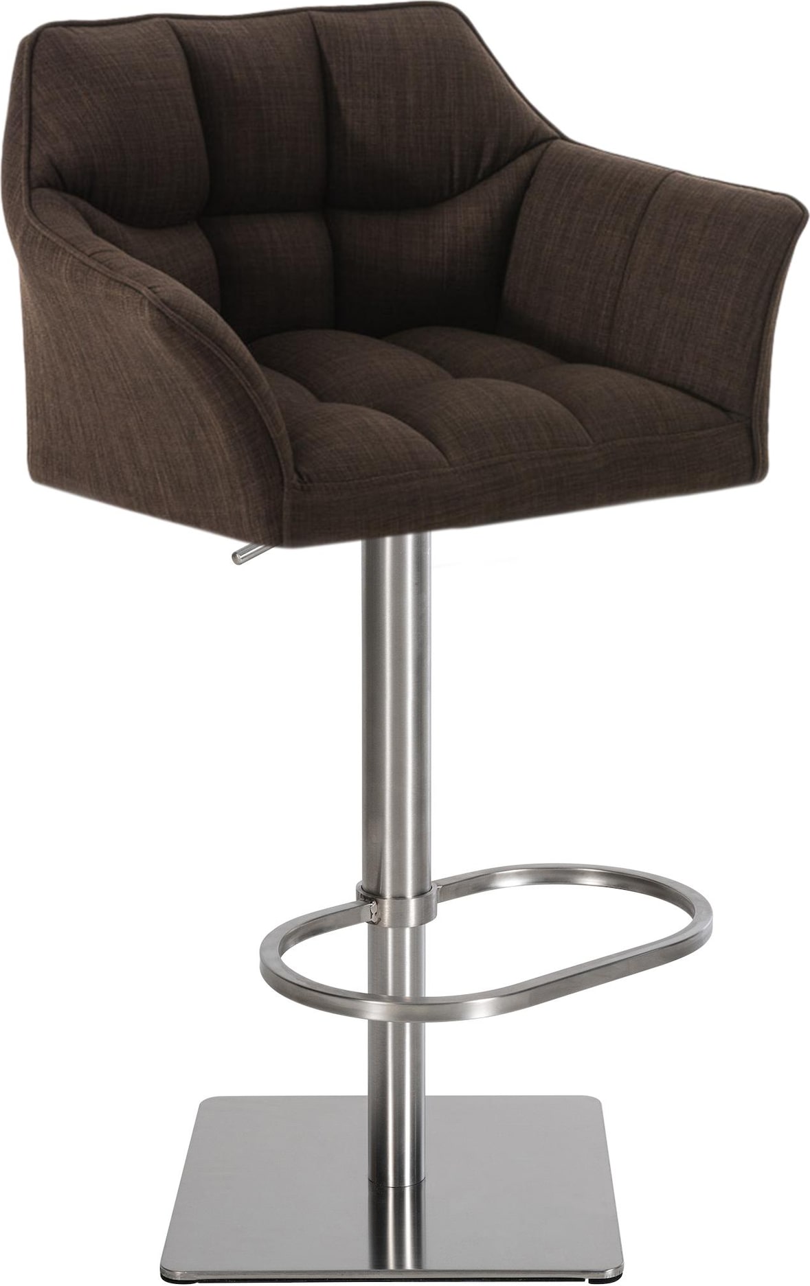 CHEFGASTRO Barhocker PHILADELPHIA Edelstahl Stoff HxBxT 88x64x45cm Stoff Braun Barstuhl