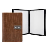 thumbnail of Securit® Menukaart A5 "Leather" - Bruin - Lijn "Ruga" - 100% ecologisch leder - Plaatje "Menu" + blanco plaatje inbegrepen - 4 zijden