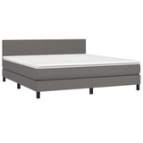 thumbnail of vidaXL Boxspringbett mit Matratze & LED Grau 160x200 cm Kunstleder