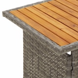 thumbnail of Gartentisch aus massivem Akazienholz und grauem Rattan 100x50x43/63cm.