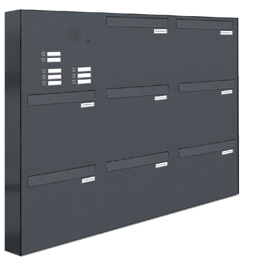 AL Briefkastensysteme 8 Fächer Premium Durchwurf Briefkasten A4 in RAL 7016 Anthrazit Grau, Post A4, robust, wetterfest, Artikelnummer 331P8DZ3KSP7016